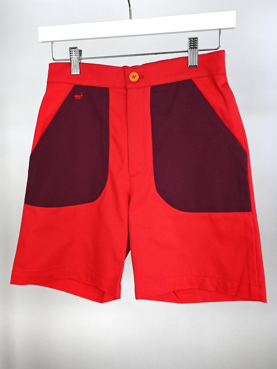 "Red Ant" Shorts - Cherry/Sangria combo. Design by HO HOS HOLE IN THE WALL